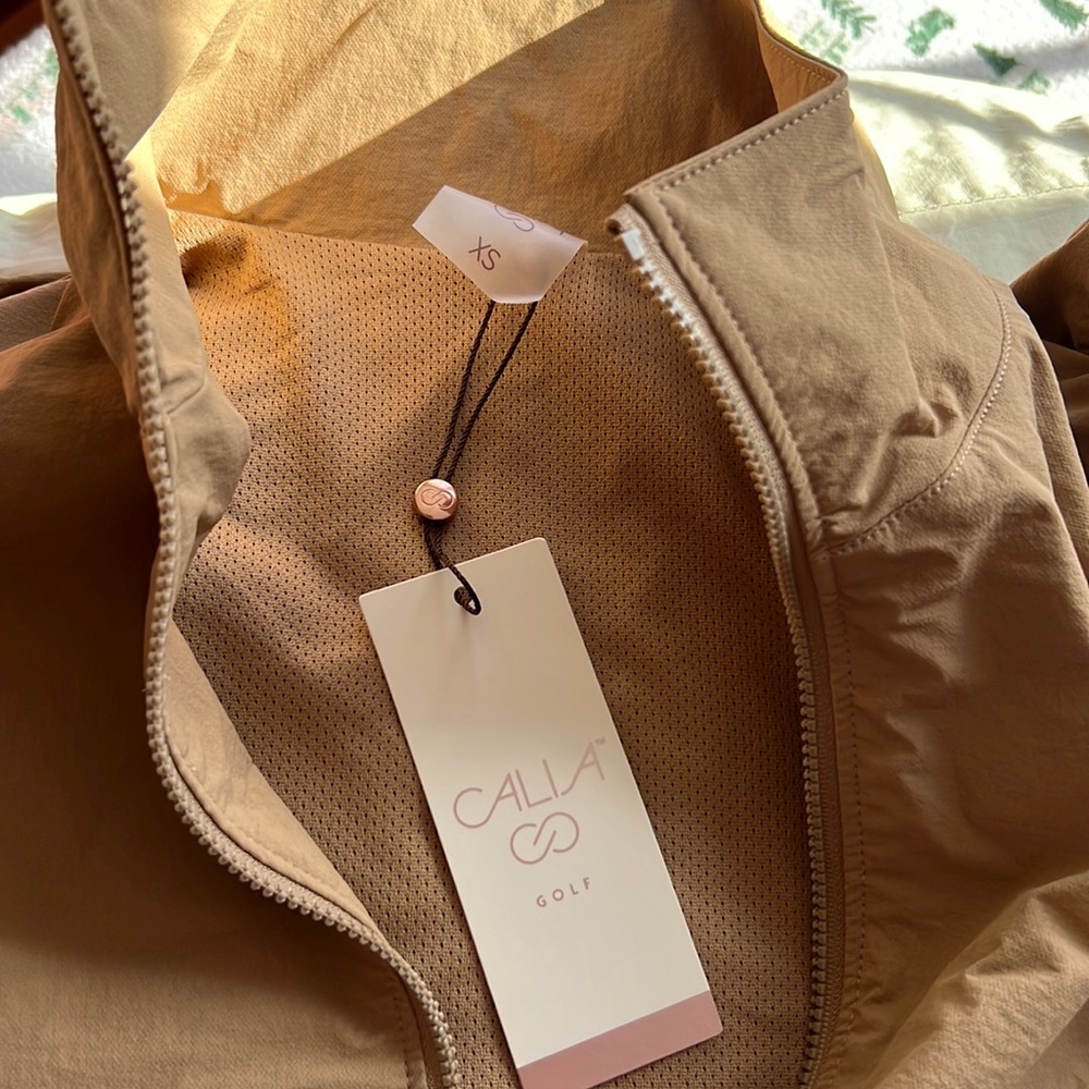 Calia Golf utility full zip jacket-Sahara sand color